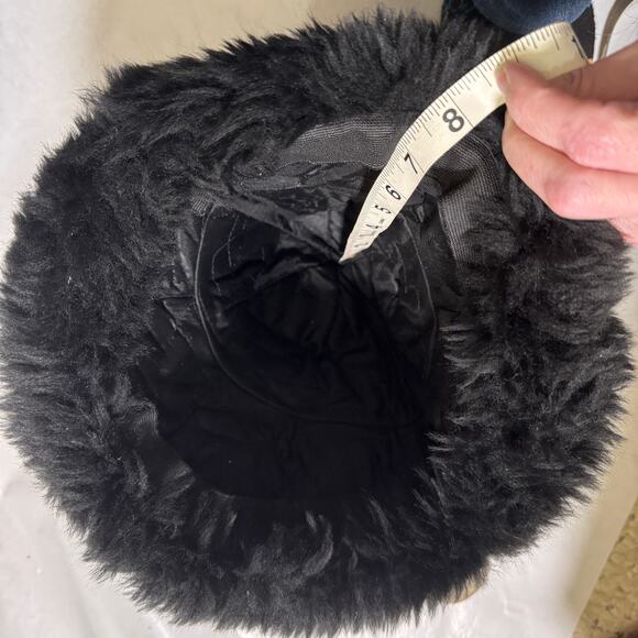 VTG Shearling Sheepskin THICK Fur Hat Sub-Zero Minus Winter Temperature Black OS - Picture 7 of 9